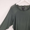 Second-Hand - Nu Dark Sage Silk Blend Top Size S - SwapUp