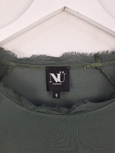 Second-Hand - Nu Dark Sage Silk Blend Top Size S - SwapUp