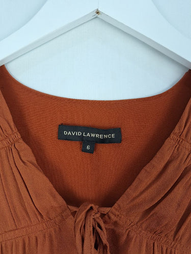 Second-Hand - David Lawrence Cinnamon Tie Front Blouse Size 6 - SwapUp