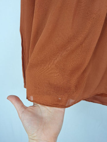 Second-Hand - David Lawrence Cinnamon Tie Front Blouse Size 6 - SwapUp