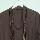 Second-Hand - Faye Browne Vintage Brown Tie Neck Top Size 12 - SwapUp