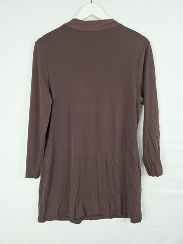 Second-Hand - Faye Browne Vintage Brown Tie Neck Top Size 12 - SwapUp