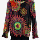 Second-Hand - Desigual Semi Sheer Rainbow Burst Top Size S - SwapUp