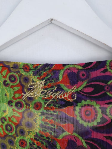 Second-Hand - Desigual Semi Sheer Rainbow Burst Top Size S - SwapUp