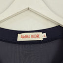Second-Hand - Andrea Moore Sheer Navy Silk Long Top Size 8 - SwapUp
