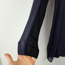 Second-Hand - Andrea Moore Sheer Navy Silk Long Top Size 8 - SwapUp