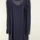 Second-Hand - Andrea Moore Sheer Navy Silk Long Top Size 8 - SwapUp