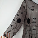 Second-Hand - The Ark Cocoa Leafy Embroidered Sheer Dress Size S - SwapUp