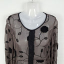 Second-Hand - The Ark Cocoa Leafy Embroidered Sheer Dress Size S - SwapUp
