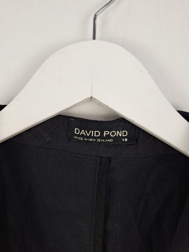 Second-Hand - David Pond Midnight Shimmer Snap Button Crinkle Jacket Size 10 - SwapUp