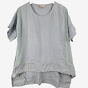 Second-Hand - Nomad Dusty Blue Linen High-Low Top Size XS - SwapUp