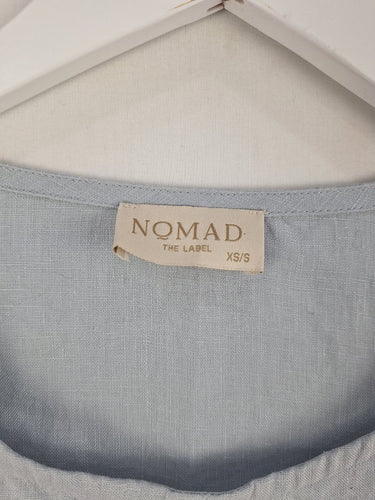 Second-Hand - Nomad Dusty Blue Linen High-Low Top Size XS - SwapUp