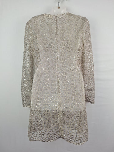 Second-Hand - Stevie May Timeless Silver Embroidered & Sequin Mini Dress Size M - SwapUp