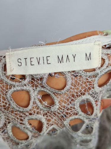 Second-Hand - Stevie May Timeless Silver Embroidered & Sequin Mini Dress Size M - SwapUp