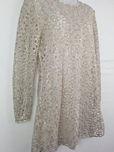 Second-Hand - Stevie May Timeless Silver Embroidered & Sequin Mini Dress Size M - SwapUp