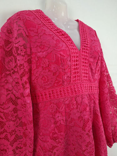 Second-Hand - Chi Chi London Dazzling Hot Pink Laced Mini Dress Size 10 - SwapUp