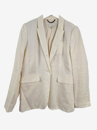 Sportscraft Single Button Pearl Linen Blazer Size 14