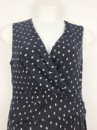 Second-Hand - David Lawrence Front Twist Navy Mini Dress Size M - SwapUp