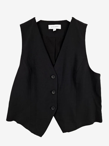 Witchery Pointed Essential Black Vest Size 14