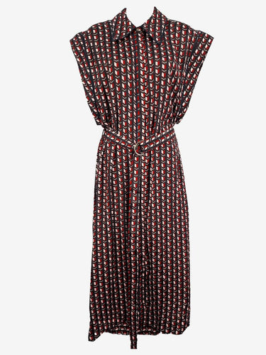 Cue Warm Tones Pointed Collar Maxi Dress Size 10