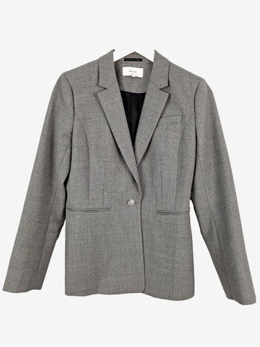 Reiss Tailored Grey Marle Work Blazer Size 10