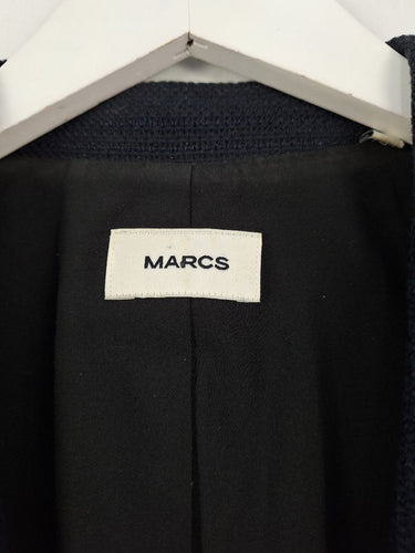 Second-Hand - Marcs Navy Shimmer Sleek Blazer Size 8 - SwapUp