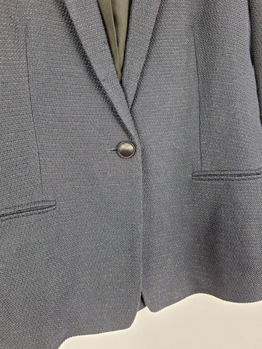 Second-Hand - Marcs Navy Shimmer Sleek Blazer Size 8 - SwapUp