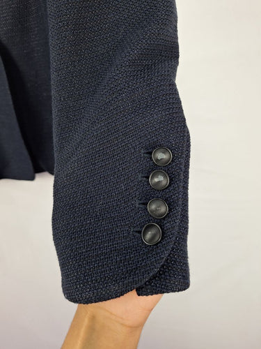 Second-Hand - Marcs Navy Shimmer Sleek Blazer Size 8 - SwapUp