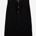 Second-Hand - Veronika Maine Black Front Buttons Midi Skirt Size 8 - SwapUp
