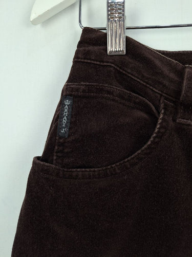 Second-Hand - Armani Jeans Chocolate Velvet Tapered Pants Size 6 - SwapUp