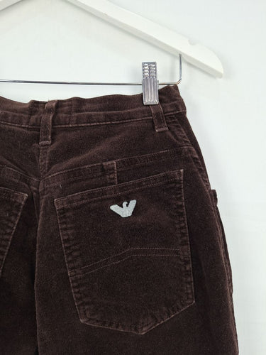 Second-Hand - Armani Jeans Chocolate Velvet Tapered Pants Size 6 - SwapUp