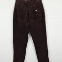Second-Hand - Armani Jeans Chocolate Velvet Tapered Pants Size 6 - SwapUp