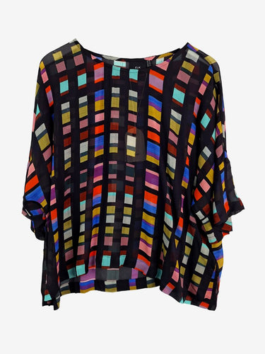 Elk Sheer Graphic Krava Top Size 16