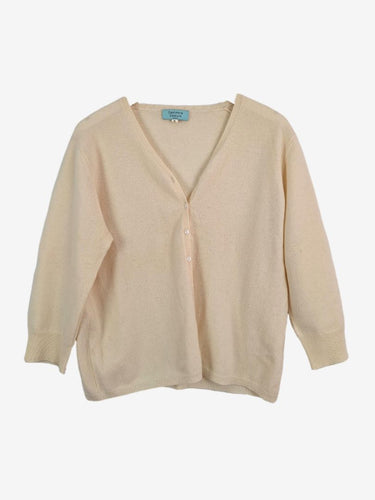 Cashmere Couture Cream 3/4 Sleeve Cardigan Size XL
