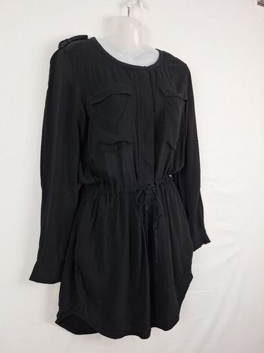 Second-Hand - Witchery Breezy Black Mini Shirt Dress Size 8 - SwapUp