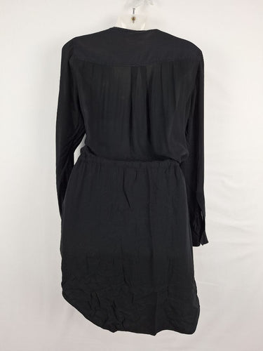 Second-Hand - Witchery Breezy Black Mini Shirt Dress Size 8 - SwapUp