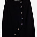 Second-Hand - Maje Black Silver Button Asymmetrical Skirt Size S - SwapUp