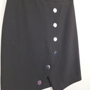 Second-Hand - Maje Black Silver Button Asymmetrical Skirt Size S - SwapUp