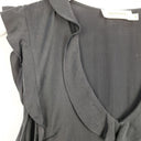 Second-Hand - Zimmermann Black Silk Frill Pure Silk Top Size 8 - SwapUp