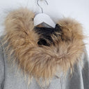 Second-Hand - Maje Wool Blend Fur Hood Zip Coat Size S - SwapUp