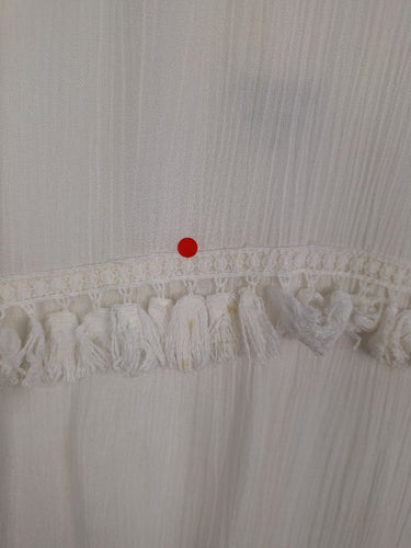 Second-Hand - Indikah Lace Tassel White Long Top Size 10 - SwapUp
