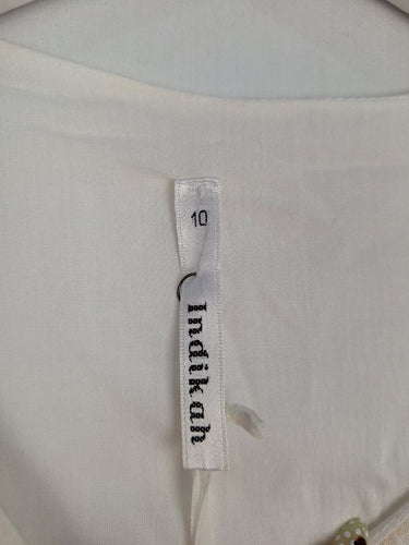 Second-Hand - Indikah Lace Tassel White Long Top Size 10 - SwapUp