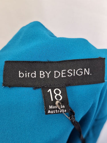 Second-Hand - Bird By Design Teal High-Low Midi Dress Size 18 - SwapUp