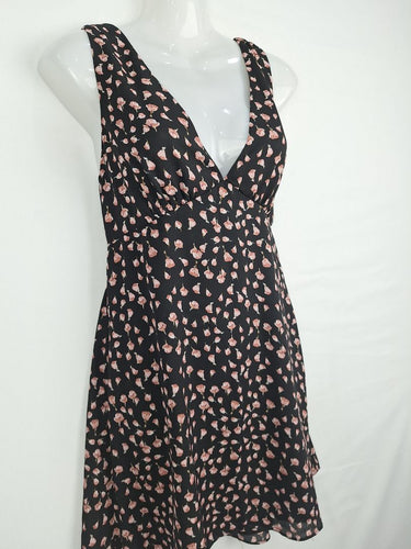Second-Hand - Assorted Brands Blush Floral V Neck Mini Dress Size S - SwapUp