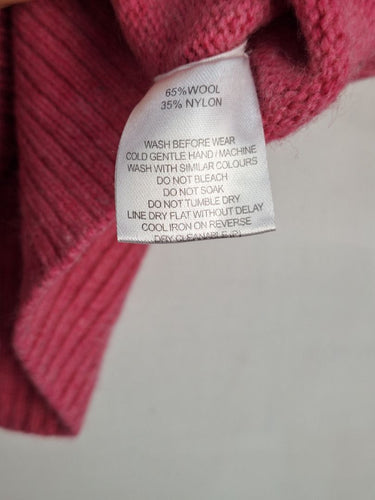 Second-Hand - Aere Candy Pink Scoop Neck Jumper Size 8 - SwapUp