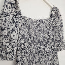 Second-Hand - Sportscraft Shirred Bodice Navy Floral Top Size 6 - SwapUp