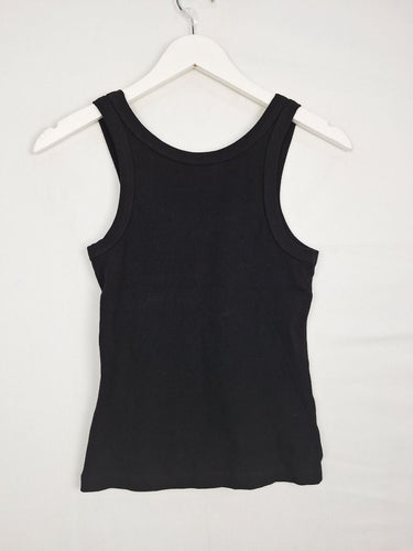 Second-Hand - Ode Off Duty Black Ribbed Top Size S - SwapUp