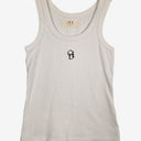 Second-Hand - Ode Off Duty White Ribbed Tank Top Size S - SwapUp