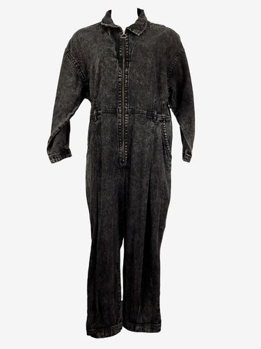 Gorman Washed Black Denim O Ring Jumpsuit Size 20
