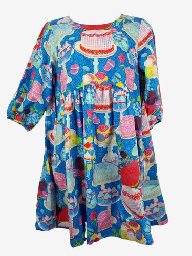 Gorman Blue Patisserie Vibrant Midi Dress Size 16